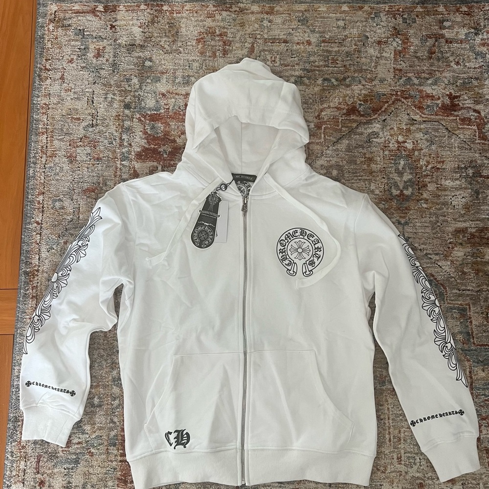 COPY - White CH Zip Up Hoodie